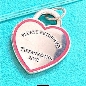 Tiffany & Co pink enamel NYC heart charm